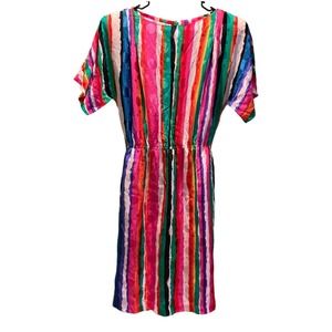 Anne Crimmins Women's Vintage Striped Midi Dress Size 12 Multicolor